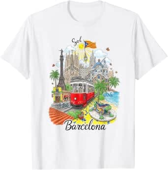 Barcelona Colourful Cityscape T-Shirt