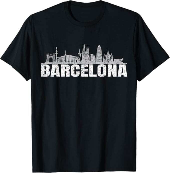 Barcelona Skyline Silhouette T-Shirt